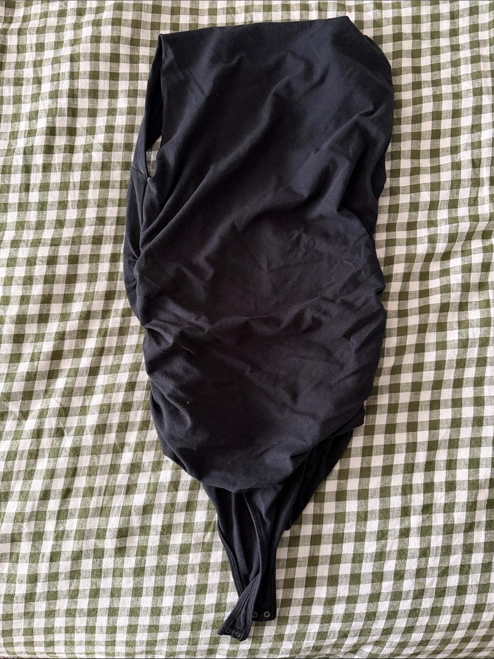 Abercrombie & Fitch Black Ruched Snap-Front Bodysuit - Picture 3 of 4